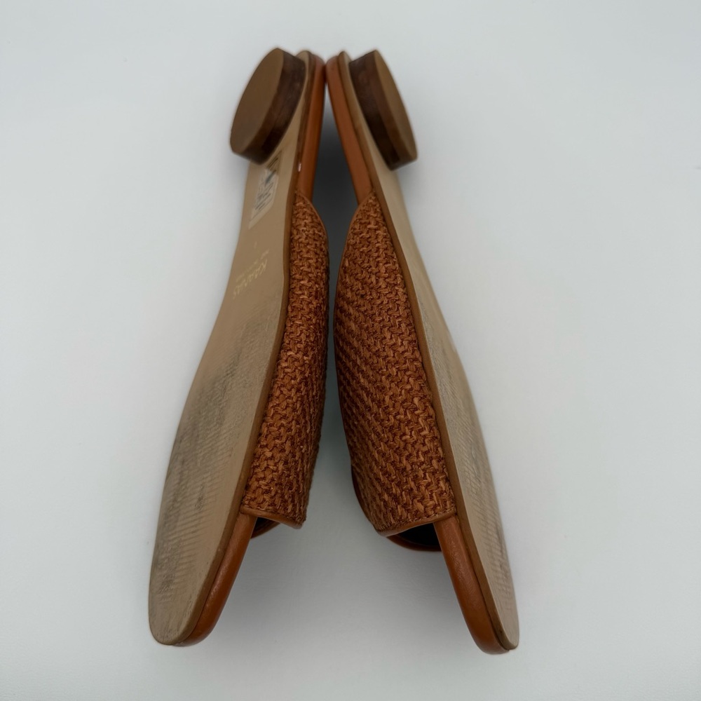 KAANAS Serene Brandy Sandal Woven Leather Brown Square Toe 9 Minimalist Neutral - Picture 8 of 15